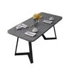 Conjunto de mesa e cadeiras de jantar nórdico, moderno e simples, adequado para apartamentos pequenos, mesa de jantar retangular com veios de madeira clara, mesa única