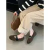 2025 Moda Outono e Inverno Versátil Sapatos Baixos de Solado Plano de Uma Linha Gorro Sapatos Forrados de Lã Quentes Sapatos Peludos Sapatos Femininos