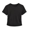 Camiseta sexy de mujer de verano 2023, nuevo estilo, espalda hueca, manga corta, cuello redondo, ajustada, espalda hueca