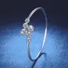 Pulsera de Moissanita Estilo Ins de Moda Transfronteriza para Mujer 1.8 Quilates Elástica Alto Sentido de Lujo Moda Burbuja de la Suerte Pulsera de Plata