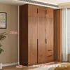 Nuevo armario minimalista moderno con bloques de color para dormitorio del hogar, compartimento abierto de gran capacidad con puertas batientes