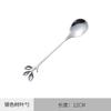 Colher coreana de aço inoxidável cabo longo flor de cerejeira mexedor de café com presente manual colher flor caneca com colher