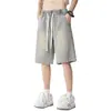 Shorts Jeans Reto Lavado Estilo Americano Retrô Novo Estilo de Verão para Homens, Calças de Cintura Média Largas Tendência Hip-Hop Street Style