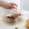 Plato ovalado para frutas transfronterizo caja de almacenamiento sellada con compartimentos de plástico plato para aperitivos plato para frutos secos plato para guardar snacks