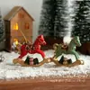 Novos enfeites de cavalo de balanço de resina de Natal, perfeitos para criar uma atmosfera festiva, decorar janelas, tampos de mesa, casas e festas