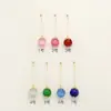 Pendientes Colgantes de Cuentas Redondas con Agujero Pasante Coloridos Retro Artísticos, Pendientes Elegantes de Lujo Ligero con Personalidad Estilo Chino, Accesorios para Orejas Versátiles de Moda
