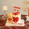 214 Adornos de osito de peluche para tarta de San Valentín, pegatinas de amor para el día de San Valentín, señales de tráfico