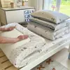 Conjunto de três peças de algodão puro para dormitório estudantil na época do volta às aulas, estilo fresco e simples, lençol de solteiro 0,9m 100% algodão para camas de beliche de dormitório