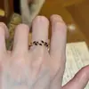 Anillo Abierto Redondo Super Brillante de Circonita, Simple y Moderno, Versátil, Lujo Ligero, Sensación de Alta Gama, Popular en Xiaohongshu, Joyería de Moda