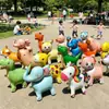 Carrinho de balões para feriado de Natal, balão de folha de alumínio com rodas, animais de desenho animados brilhantes, brinquedos de barraca quadrada para crianças atacado