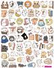 800 adesivos fofos de gato de desenho animado para decoração de hand account, caderno, bagagem, capa de celular, adesivo à prova d'água para atacado