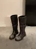 Chuyuji 2026 Nuevas Botas de Ciclismo de Estilo Coreano Vintage Desgastadas con Hebilla hasta Media Pantorrilla para Mujer, Botas Apiladas de Nicho con Suela Gruesa