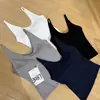 Camisola Clásica de Color Sólido con Cuello en U a la Moda, Cómoda y Transpirable, No Necesita Sujetador, Copas Fijas, Corte Ajustado, Top sin Mangas Halter Favorecedor para Mujer