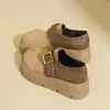 Zapatos casuales de estatura baja Songgao para mujer 2026 nuevos de primavera y otoño retro versátiles superficie suave suela gruesa que aumenta la altura mocasines zapatos de vestir