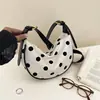 Bolso bandolera lindo de lunares 2026 verano nueva moda lona nicho para ir al trabajo personalizado elegante bolso de mano