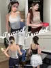 11039 # Camisole Sexy Renda Patchwork Costas Cruzadas Estilo Francês para Mulheres, Regata Versátil para Usar em Camadas ou Sozinha