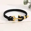 Pulsera de Cuerda Ajustable Tejida a Mano Estilo Milán con Ancla Nueva de Acero Inoxidable Transfronteriza Europea y Americana Pulsera de Cuerda para Mano Ajustable Pulsera de Joyería para Hombres y Mujeres