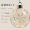 Pequeno Pingente de Natal Bola de Natal de Vidro Padrão Impresso LED Enfeitada com Lantejoulas Bola Decorativa Ornamento para Árvore de Natal