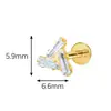 Pendientes Triangulares de Aleación de Titanio F136 con Diamante Brillante, Anillos de Circonita Rombo, Labret Triangulares, Joyería para Piercings al por Mayor