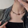 Collar de cuentas de ojo de tigre estilo Maillard para mujer, cadena de lana de clavícula de alta gama, accesorios sencillos de moda para hombres y mujeres.