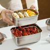 Fiambrera de acero inoxidable 304, de gran capacidad, sellada para refrigerador, con tapa, para frutas