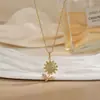 Colar para Mulheres, Flor de Zircônia Bauhinia Giratória da Moda Nicho Moda Novo Design Pingente Titânio Aço Colar de Temperamento