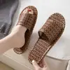 Bambú Tejido Mimbre Hierba de Verano Hogar Pareja Esterilla de Paja Zapatillas Interiores Antideslizantes Suela Suave Piso de Madera Hogar Imitación Mimbre Hierba