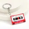 Llavero Colgante Llavero con Impresión a Color de Cinta Vintage con Letras en Inglés Acrílico Cinta Musical Colorida