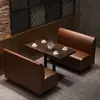 Loja de milk tea com tema retrô, assentos em cabines, conjuntos de mesa e cadeira, balcão, café, restaurante ocidental, restaurante de hot pot, sofá de parede