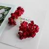 Hortensia artificial con borde quemado, artesanía artesanal, material para el cabello, accesorios Hanfu a juego, decoración del hogar, flor falsa