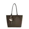 Bolsa feminina casual de camurça texturizada, moderna e estilosa, bolsa tote simples, estilo retrô, adequada para o trabalho, bolsa de ombro