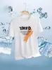 Venta Directa de Fábrica Camiseta de Manga Corta de Seda Helada para Hombre Verano 2026, Talla Grande Holgada, Camiseta de Malla Estampada Simple y Versátil