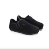 Zapatos Birkenstock Negros Todo Incluido con Forro de Felpa para Mujer, Nuevo Estilo Otoño e Invierno 2025, Uso Casual al Aire Libre, Aumento de Altura Interno, Zapatos Cálidos Peludos