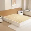 Base de cama de madera maciza, Tatami negro simple y moderno, Cama plataforma sin cabecero, A ras de suelo, para dormitorio del hogar o casa de huéspedes, Marco de listones