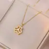Colar Feminino, Colar da Moda Transfronteiriça Flor de Zircônia Nicho Moda Novo Design Anel Conjunto Temperamento Aço Titânio