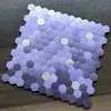 Pegatina de Pared Mosaico Hexagonal Hexagonal Blanco Oro Plata Negro Metal Cepillado Aluminio Panel de Plástico Autoadhesivo Decoración para Renovación de Paredes