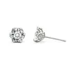 Aretes de Plata de Ley S925 con Moissanita y Encaje de Seis Garras para Mujer, Aretes de Moda y Sencillos, Joyería Transfronteriza Europea y Americana Estilo Caliente al por Mayor