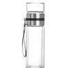 Taza Separadora de Té y Agua Doble Capa de Vidrio de Borosilicato Alto Taza con Infusor de Té para Coche de Negocios Venta al por Mayor Taza de Agua Portátil Taza Resistente a Altas Temperaturas