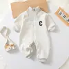 Mono de otoño e invierno con felpa, estilo coreano para bebé, mameluco para salir, mameluco de moda, ropa engrosada para recién nacidos