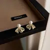 Pendientes de Lazo Dulce de Perlas Estilo Francés, Moda de Nicho, Elegantes, Lujo Ligero, Hermosos, Pendientes de Gama Alta