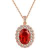 Nuevo traje Tesoro color granate Anillo Vintage Pendientes Collar Sencillo Versátil Elegante Colgante Estilo Rubí Naranja