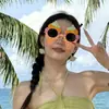 Gafas de Sol de Helado de Venta Caliente Transfronterizas, Gafas con Forma de Cono Puntiagudo, Gafas Divertidas para Fiesta en la Playa Hawaiana