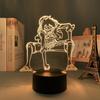 Luz de Noche 3D Serie Luffy One Piece Carga USB Control Remoto Táctil LED Dormitorio Mesita de Noche Lámpara de Mesa para Dormir Adornos