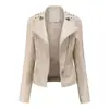 Chaqueta de Cuero para Mujer de Nueva Talla Europea para Primavera y Otoño, Ajustada, Abrigo Delgado, Traje de Motociclista para Mujer