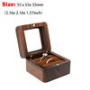 Caja de Madera Maciza para Pendientes de Mujer, Anillos, Joyero de Almacenamiento y Regalo, Nogal Negro Exclusivo Transfronterizo para Regalos de Enamorados Logo
