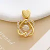Pingente Ouro 18K Cor Preservada Zircônia Inteligente Coração 520Acessórios de Joias Diy Moda Luxo Acessível Pingente para Colar Clavícula