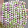 Cuentas sueltas de calcedonia rosa y verde, cuentas redondas de calcedonia de color optimizado, cuentas hechas a mano, joyería de bricolaje, collar, pulsera, accesorios al por mayor