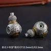 Cabeça Budista de Três Vias com Combinação de Cores Dourada e Prateada Mantra de Seis Caracteres Integrado Acessório de Três Vias Liga de Zinco Estilo Tibetano Três Vias