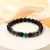 Pulsera de cristal de ágata negra esmerilada transfronteriza hip-hop personalidad tendencia pulsera de cuentas energía femenina joyería de yoga al por mayor