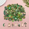 Colgante de Aleación con Goteo de Aceite Cactus Verde Trébol de Cuatro Hojas Árbol Colgante Collar Pendientes Pulsera Accesorios de Joyería